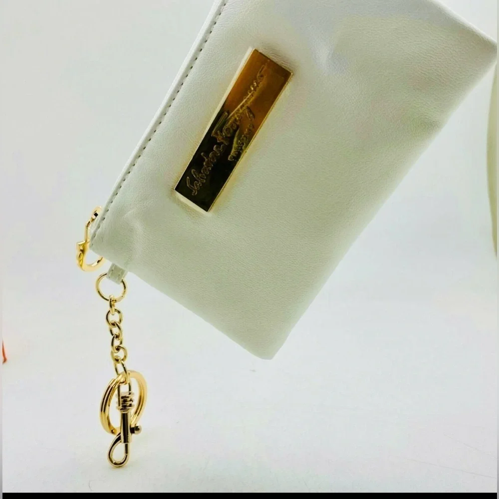 Salvatore Ferragamo  Coin Case Mini Wallet W/ Keychain NWOT